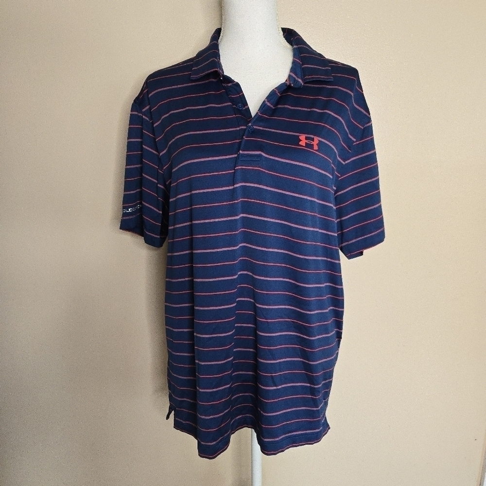 Under Armour Men's Striped Polo Shirt Coldblack